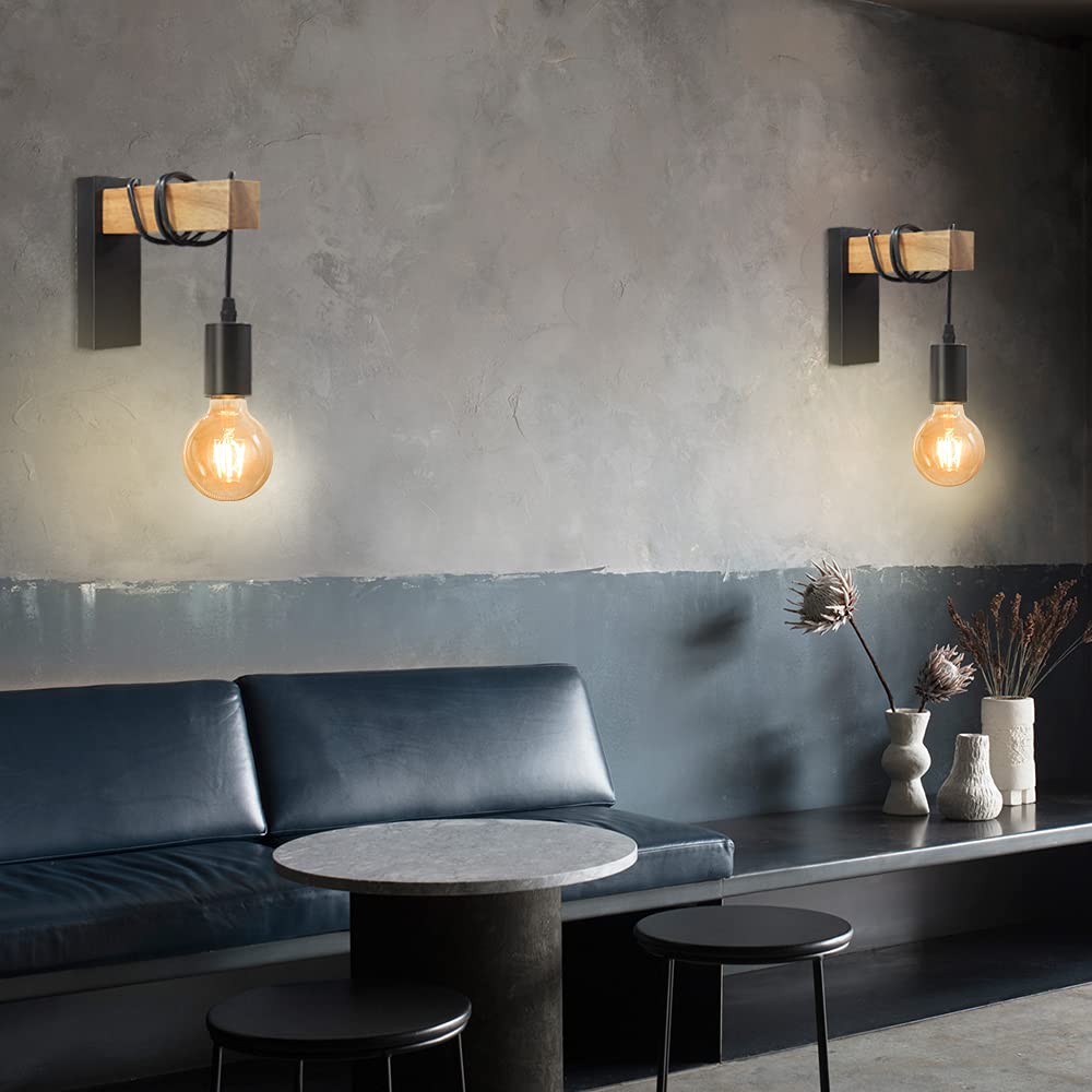 Industriële wandlamp beige, Lieve, met schakelaar
