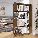 Dimensions et matériaux polyvalents : cette bibliothèque en pin massif marron miel mesure 80 x 25 x 132 cm (l x P x H) et offre une construction robuste, idéale comme séparateur de pièce ou bibliothèque. Le grain droit du bois et les branches caractéristiques donnent à chaque pièce un look rustique.