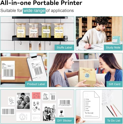 Invisen D1-LB-FBA Label Maker Machine - Mini Label Printer Portable Thermal Printer thumb #5