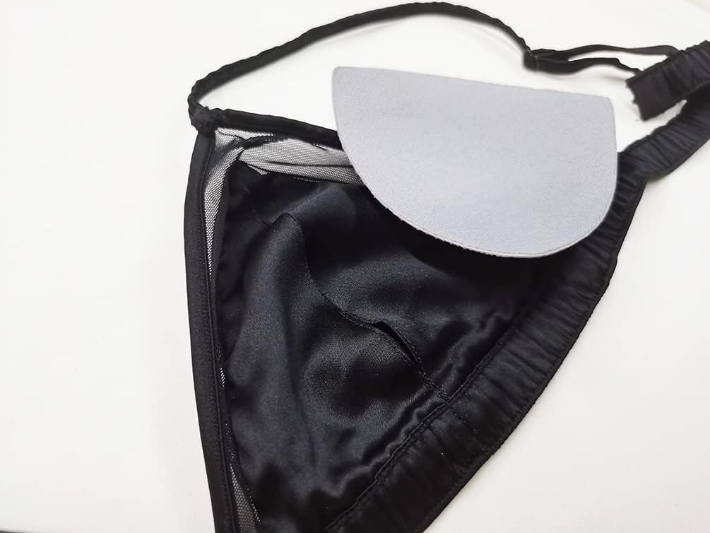 SilRiver Women's Satin Triangle Bralette Tops Silk Wirefree Bra mesh Cami Bra with Removable Pads - Image 6