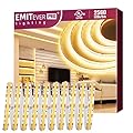 EMITEVER COB LED Strip Lights Warm White, 3000K Tape Light Premium High Density, DC 24V, 360+Lumens/ft, 2560LEDs/Spool, Ra 90+, 16.4ft/5m, UL Listed 5 Year After-Service (power supply sold separately)