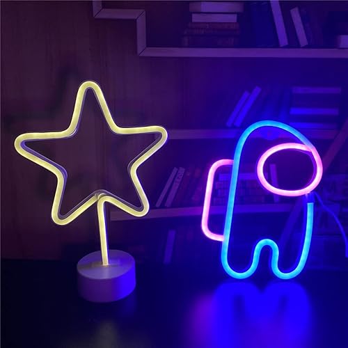 Miniatura 4 de Nordstylee Luces de neón con forma de astronauta para colgar luces de neón decorativas con USB o pilas para el hogar, dormitorio, bar, restaurante,