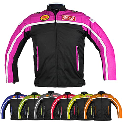 KEROZEN Bambino Moto - Giacca di protezione traspirante per motocross, per bambini e tutte le 4 stagioni (6 Years, PINK)