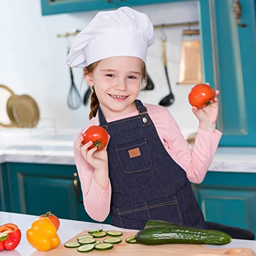 Lazynice Adjustable Unisex Kids Jeans Apron For Boys, Girls Apron Chef Cotton Denim Apron With 3 Pockets Kitchen Cooking Baking Wear, Gardening,Painting, Bbq, Art,Diy,Drawing #TOP2