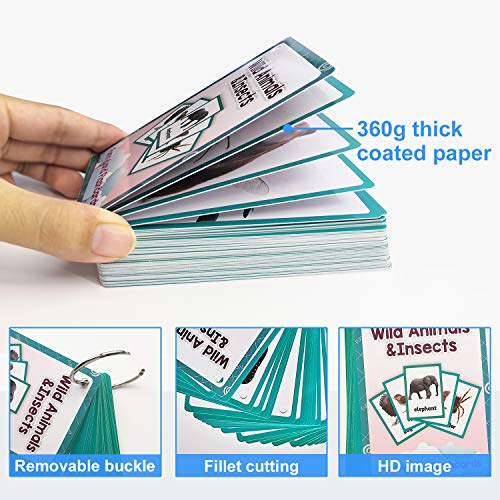 Wild/Farm/Sea Animals Body Parts Learning English Flash Cards Kids Montessori Toys Baby Cards Child Pocket Card Pre-Kindergarten #TOP4