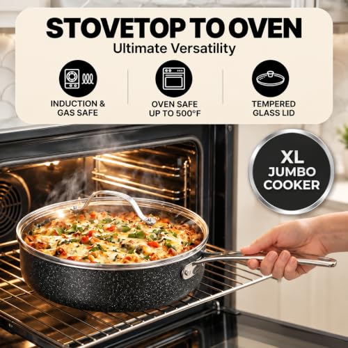 GRANITESTONE 20pc Pots and Pans Set Non Stick Cookware Set, Diamond Infused - Image 5