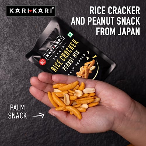 Image of Kari Kari Rice Crackers Variety Pack (20g X Pack of 48) | Chilli Garlic (8pcs), Salt Pepper (8pcs) & Sesame Soy (8pcs) | Crunchy Japanese Snacks | Roasted, Non-Fried Healthy | 100% Vegetarian | Party