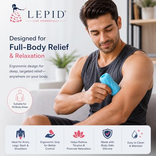 Image of Silicone Body Massager Tool, Twist Design Handheld Massage Roller, Ultra Soft Flexible Material for Muscle Relaxation, Hand Exercise & Daily Comfort Use for Men & Women