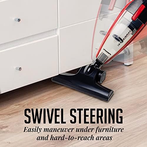 Ovente Electric Bagless 3-in-1 Stick and Handheld Vacuum 600W Lightweight Multi-Surface Cleaner with Floor Brush & Crevice Nozzle Tool for Cleaning Hardwood, Carpet, Pet Hair, Kitchen, Car ST101BR