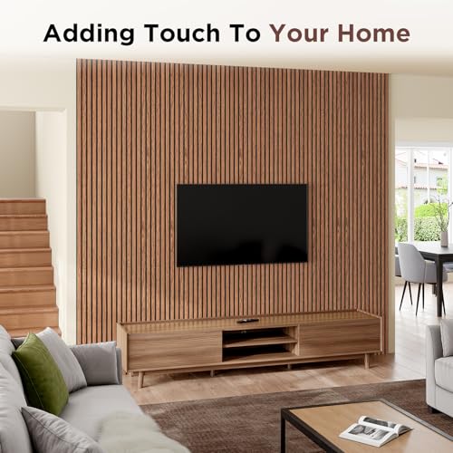 SMARTSTANDARD 6 Pack Acoustic Wood Wall Panels, 94"x 7.9" Each Soundproof Wood Panel, 3D Fluted Wood Slat Paneling for Wall and Ceilings, Classic Brown by SMARTSTANDARD - Image 7