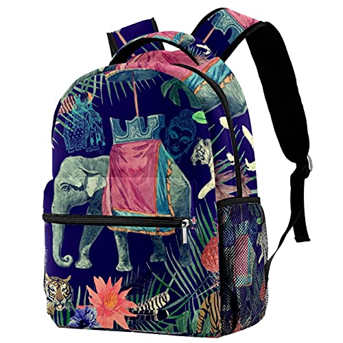 Sac à dos éléphant grande capacité pour femme - Bagage de voyage décontracté multicolore