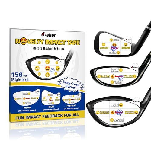 IJEKER Novelty Golf Impact Tape – 156pcs Emoji Swing Training Stickers for Driver, Iron & Wood | Tear-Off, Waterproof, Instant Feedback