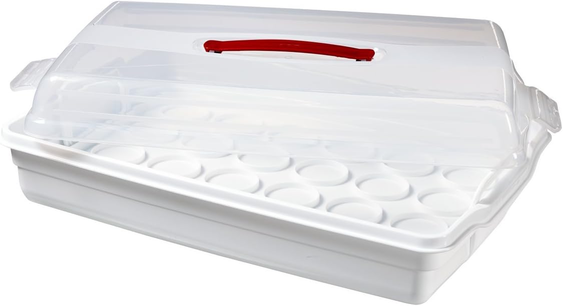 Curver 219975 45 x 30 x 12 cm Plastic Rectangular Angled Cake Box, White