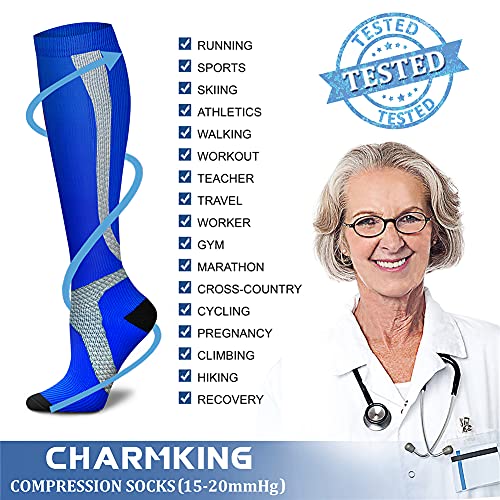 image for CHARMKING Compression Socks for Women & Men Circulation (3 Pairs) 15-2