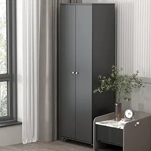 Lakdi The Furniture Co Home & Living Room Furniture Stronge Wooden Wardrobe 2 Door with Multi Rack Wooden Polish Finish (121433139_White)