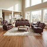 ELDANISH 3-Piece Leather Power Recliner Set