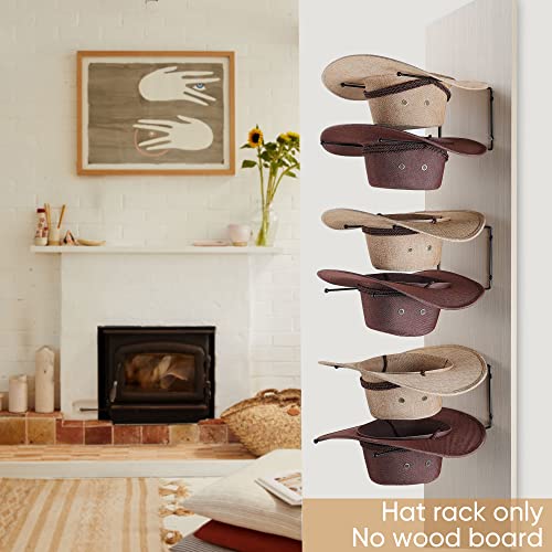 Taozun-Cowboy-Hat-Rack-Organizer-6-Pieces-DIY-Hangers-for-Wall-Display
