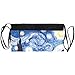 Menesia Waitress Apron with 3 Pockets,Blue Waist Server Aprons,Waiter Half Apron for Women,Serving Apron(Starry Night)
