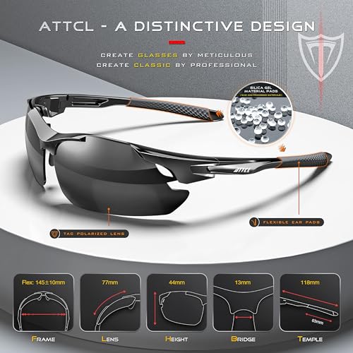 ATTCL Urltra-Light Polarized Sunglasses Men Women, Upgraded Sports glasses for Cycling Driving Fishing running UV Protection3