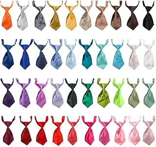Segarty Dog Neck Ties, 40 PCS/Pack Adjustable Pet Bowties Neckties, Puppy Solid Bow