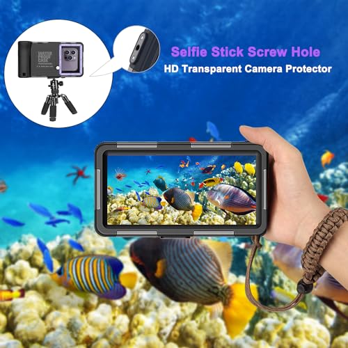 Image of Underwater Diving Phone Case for Snorkeling,Professional 50FT /15M Waterproof for iPhone 17 /16 /15 /14 /13 /Pro Max Samsung Galaxy S25 /24 /23 /22 /Ultra /Plus Universal Photo Video Scuba Housing Purple Black | for iPhone 17 /16 /15 /14 /13 /Pro Max Samsung Galaxy S26 /S25 /24 /23 /22 /Ultra /Plus