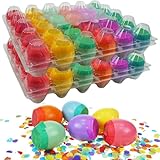 Dearsun Set of 60Pcs Easter Confetti Eggs Cascarones, Explosion Eggs with Confetti Inside,Party Game for Easter, San Antonio Fiesta Week, Cinco de Mayo or Birthday Party