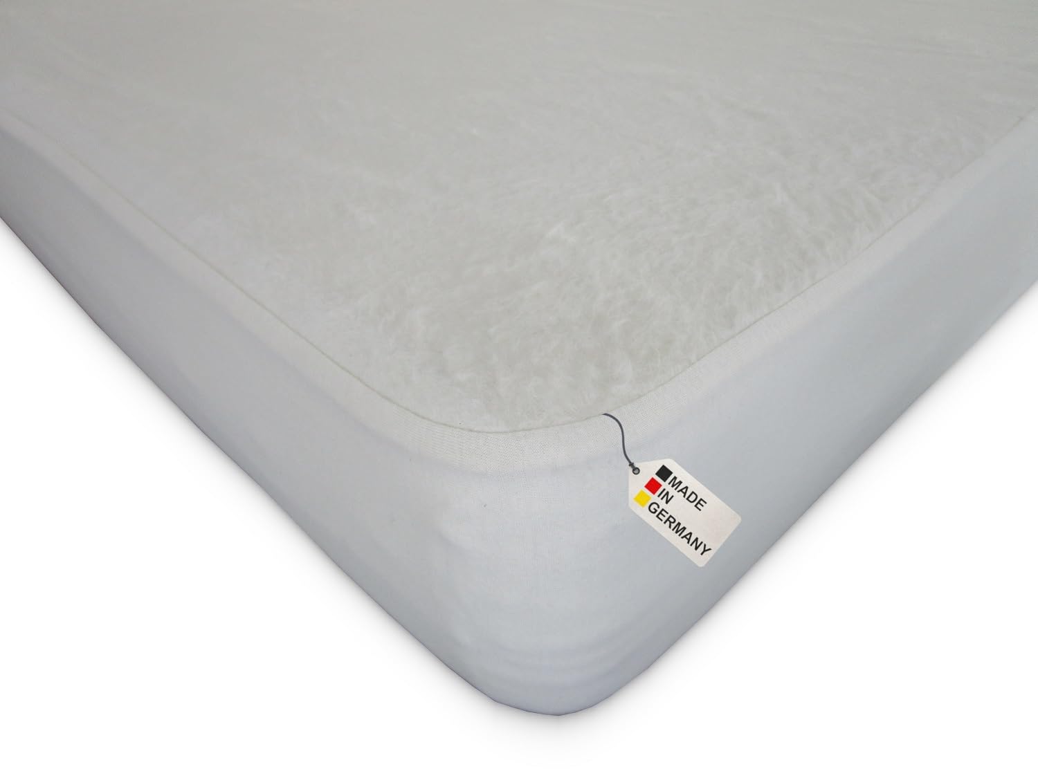 Dukal | Molton-Spannauflage | 160 x 220 cm | aufzuziehen wie EIN Spannbettlaken (für den perfekten Halt) | aus hochwertigem Kalmuck-Molton | 100% Baumwolle | Gewicht ca. 440g/m² | Made In Germany
