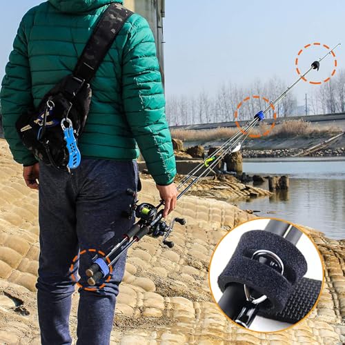 Foto von 8 Stück Angelrute Gürtel Elastische Gurte Halter Band Mit Rutenschutz Rutensocke Hülse