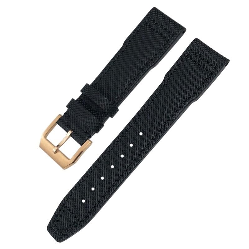 Bracelet de Montre en Nylon Haute densité 20mm 21mm, Cuir véritable gaufré Vert Bleu, Remplacement pour Accessoires de série Pilote