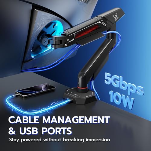 Bras de moniteur simple ARES WING support écran PC ultra large 17-40 pouces