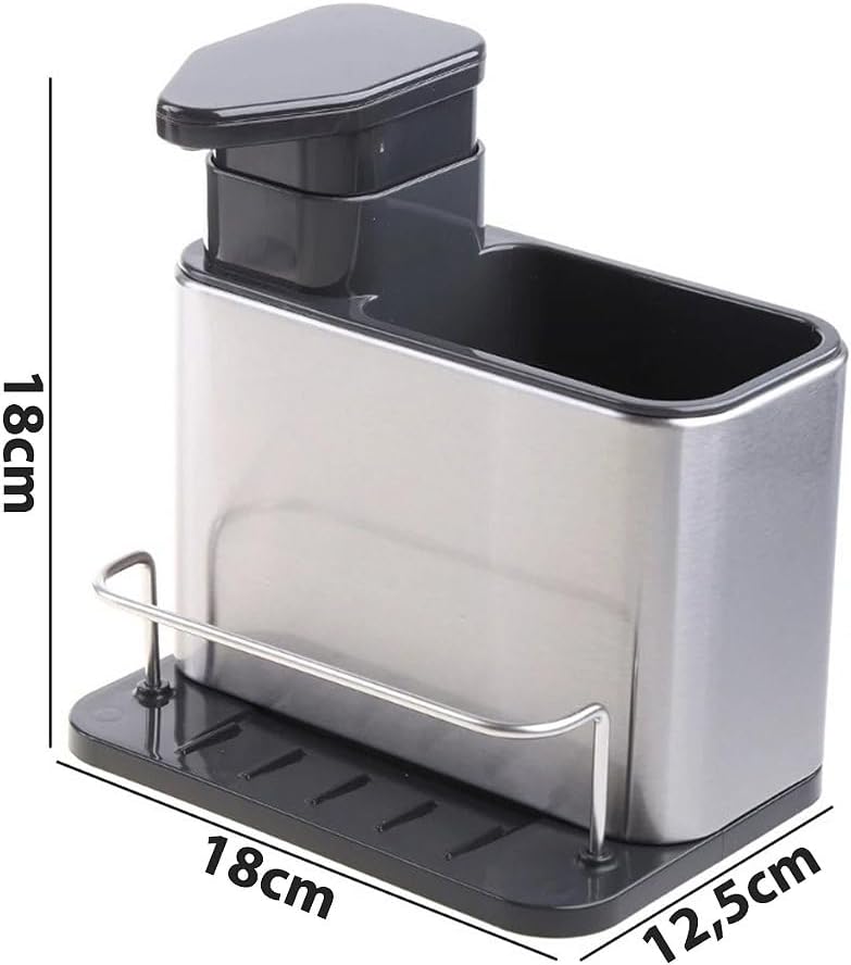 Porta Detergente Organizador Pia Cozinha Dispenser Sabão Inox Porta Detergente Organizador Pia Cozinha Dispenser Sabão Inox