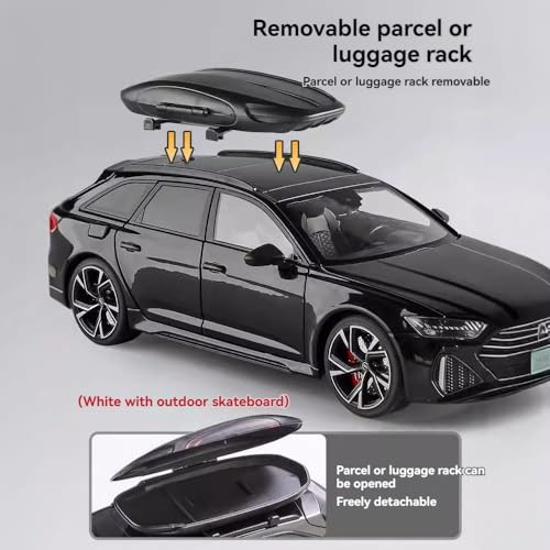 Image of Model Car Exclusive Alloy Metal Pull Back Die-cast Car Metal Pullback Toy car with Openable Doors & Light Music Best Gifts Toys Kids (1:32 Scale Audi RS6 - White)