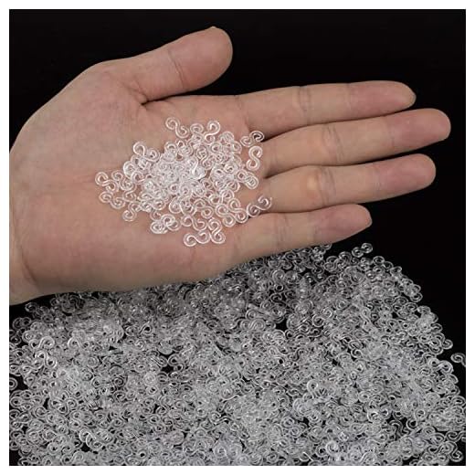 1000pcs S Shape Clips, Rubber Band Clips, Plastic Connectors Refills Kit Clips for DIY Loom Bracelets- Clear