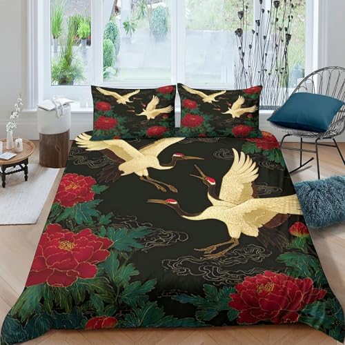 Parure de lit double 200x200 microfibre vintage avec housse de couette - 4