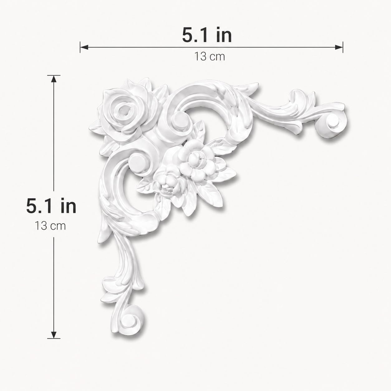 PU Modanatura Angolare da Parete Pannelli Angolari per Pareti Soffitto 13cmx13cm,8 PCS