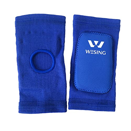 Wesing MMA Boxing Elbow Protector Knee Protector for Men Women Elbow Support Knee Guard Boxing Gear MMA Equipment (Knee Guard-L, Blue)