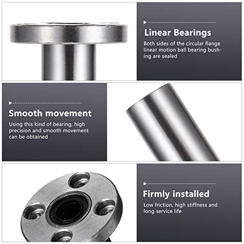 Ultechnovo CRXP115635DXX35KZU 2Pcs Linear Bearings Metal Flange Bearings Ball Spline Bearing Long Flange Bearings Linear Flange Bearing Linear Ball Metal Bearings Roller Bearing Steel Material Bushing thumb #6