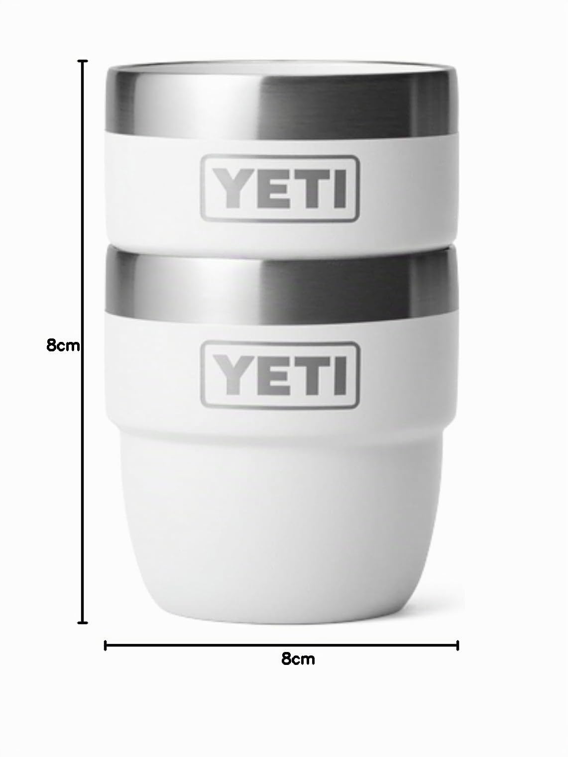 YETI Rambler Lot de 2 tasses empilables avec revêtement en céramique DuraSip, blanc, 118 ml