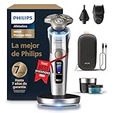Philips i9000 Prestige Ultra, Afeitadora Eléctrica Hombre, Máquina de Afeitar Barba Seco y Húmedo, SkinIQ Pro, Base de Carga, Recargable, Estuche, Centro de limpieza, Recortador, Naricero, XP9404/38