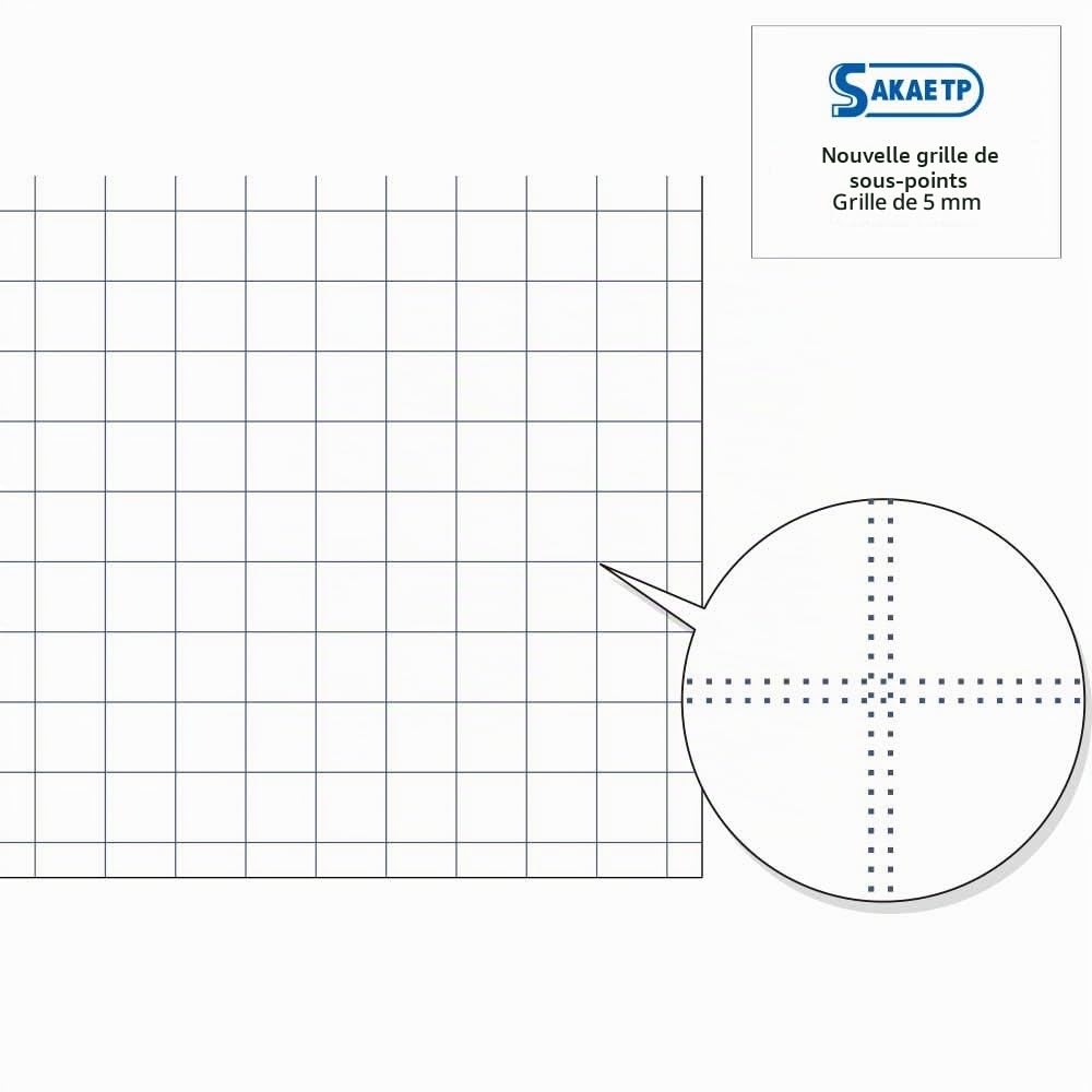 SAKAEテクニカルペーパー SR-A5HBW Tomoe River FP Cahier de notes 52 g/m² 14,9 x 21 cm, 368 pages (184 feuilles), couverture rigide, quadrillé 5 mm, relié, blanc