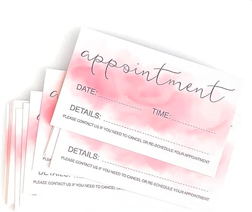 Miniatura 7 de RXBC2011 Tarjetas de recordatorio de citas (paquete de 100) para belleza, maquillaje, peluquería, peluquería, restaurantes, terapeuta, pintura rosa