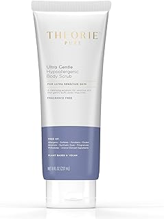 THEORIE Pure Face and Body Scrub- Hypoallergenic, Aloe Based & Vegan- Fragrance, Sulfate, Irritant, Paraben & Allergen FREE, Ultra Gentle Cleansing Exfoliant for Sensitive Skin, 8 Fl.Oz Tube / 237 mL