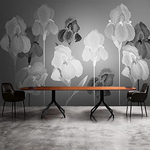 Papier peint mural art fleur 3D : transformez un mur blanc terne en salon design - 4