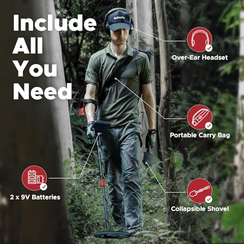 Image of Metal Detector for Adults, 5 Professional Mode with Higher Accuracy 10 inch Waterproof Coil for Gold Detecting