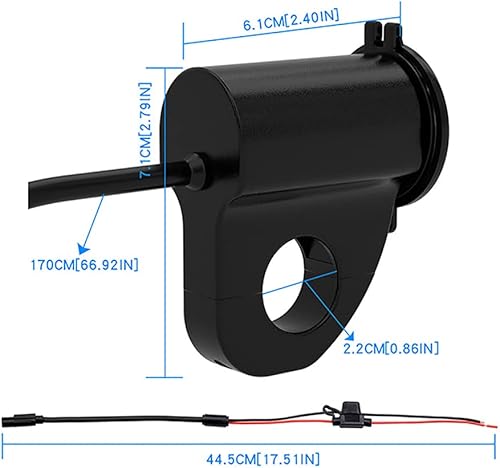 Miniatura 4 de Riloer Impermeable 12V motocicleta QC3.0 Dual USB cargador puertos adaptador de corriente con voltímetro digital para teléfonos inteligentes, Negro