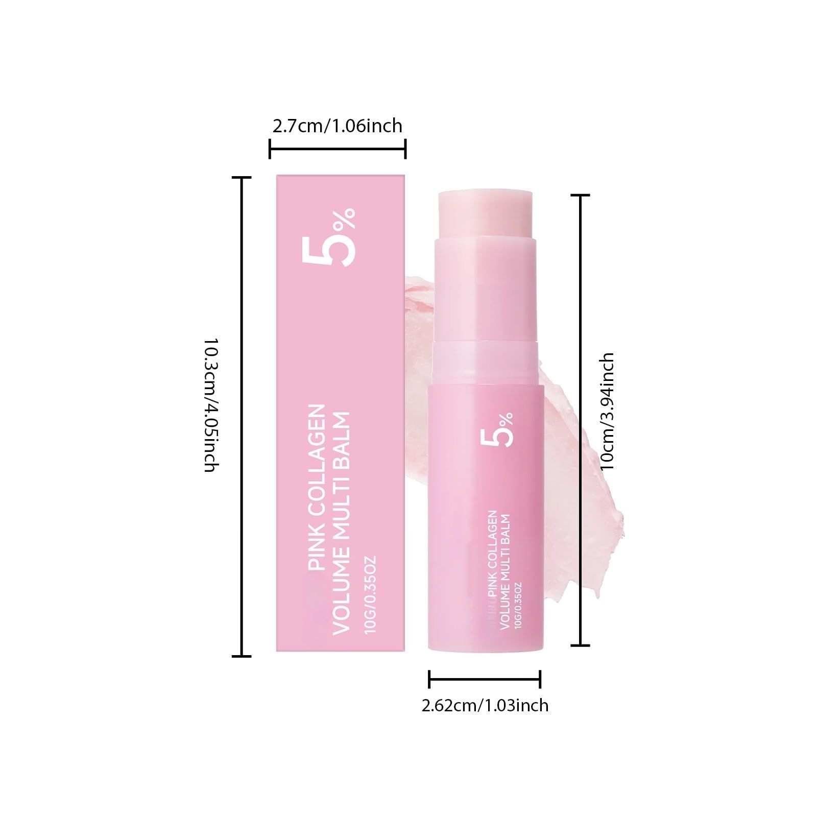 Pink Collagen Volume Multi Balm Stick, Ujędrniający wiek Pielęgnacja skóry dla oczu Twarz i Szyja Leczenie Zmarszczek Nawilżający Wapń Objętość Multi Balm
