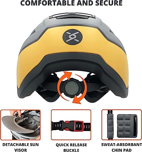 Image of XNITO Bike Helmet with LED Lights - Urban Bicycle Helmet for Adults, Men & Women - CPSC & NTA-8776 Dual Certified - Class 3 E-Bikes, Scooters, Onewheel, Commuter, Mountain