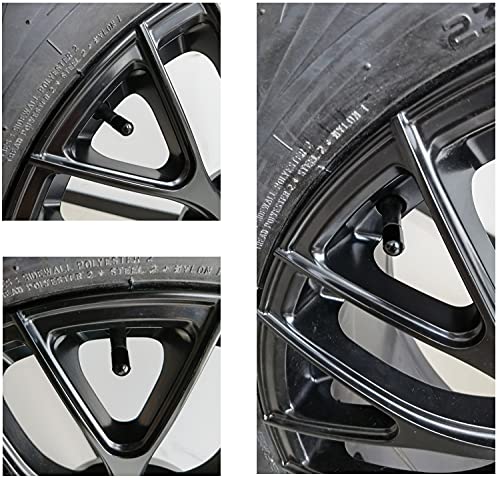 Justtop 4Pcs Car Tire Valve Stem Caps, Air Caps Cover, Universal For Cars, Suvs, Bike, Trucks And Motorcycles, Car Wheel & Tire Exterior Accessories-Black #TOP3