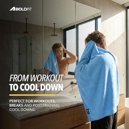 Image of Boldfit Gym Towel for Men & Women, Quick-Dry Hand, Face & Bath Towels for Gym, Shower & Travel, Ultra Soft Absorbent Reusable Towels for Sweat & Water, Compact Portable Eco Friendly Everyday Use Towel