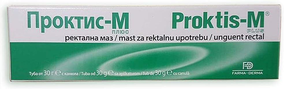 PROKTIS M PLUS Rectal Ointment 30g tube - Anti Hemorrhoids Piles Anal Fissures Relief NATURAL Treatment - Innovative Patented Formula with Hyaluronic Acid and Escin